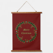 Gothic Christmas Wreath Custom Wandteppich Mit Holzrahmen (Vorderseite)