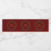 Gothic Christmas Wreath Custom Wasserflaschenetikett (Einzelnes Label)