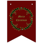 Gothic Christmas Wreath Custom Wimpelkette (Dritte Fahne)