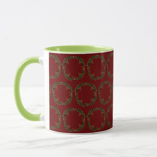Gothic Christmas Wreath Gemustert Tasse (Links)