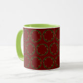 Gothic Christmas Wreath Gemustert Tasse (Vorderseite Links)
