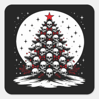 Gothic Chrsitmas Tree I Quadratischer Aufkleber