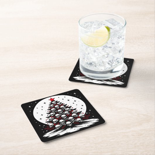 Gothic Chrsitmas Tree I Rechteckiger Pappuntersetzer (Vor Ort)