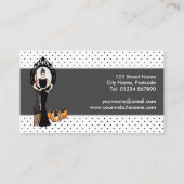 Gothic Classic Elegant Long Black Dress Mode Visitenkarte (Rückseite)