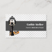 Gothic Classic Elegant Long Black Dress Mode Visitenkarte (Vorderseite)