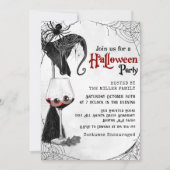 Gothic Cocktail Spider Adult Halloween-Party Einladung (Vorderseite)