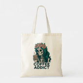 Gothic Coffee Lover Skelett Design-Hemden Tragetasche (Rückseite)