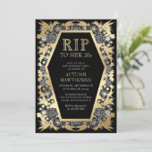 Gothic Coffin Birthday Einladung (Stehend Vorderseite)