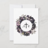 Gothic Coffin Black Peony Wedding Card Einladung (Rückseite)