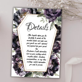 Gothic Coffin Black Peony Wedding Card Einladung