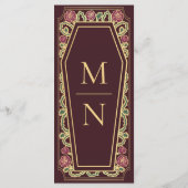 Gothic Coffin Rose Red Wedding Menu Menükarte (Rückseite)