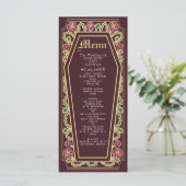 Gothic Coffin Rose Red Wedding Menu Menükarte (Stehend Vorderseite)