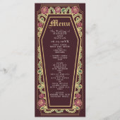 Gothic Coffin Rose Red Wedding Menu Menükarte (Vorderseite)