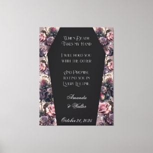 Gothic Coffin Rose Wedding Sign Leinwanddruck