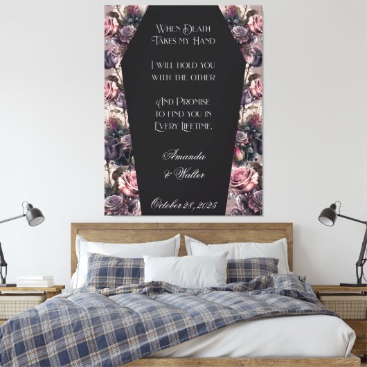 Gothic Coffin Rose Wedding Sign Leinwanddruck (Insitu (Schlafzimmer))