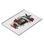 Gothic Coffin & Skull mit Rote Rose Notizblock (Linke Seite)