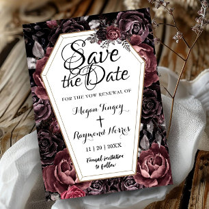 Gothic Coffin Vintag Vow Renewal Save the Date Einladung