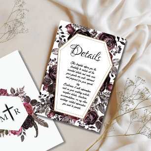 Gothic Coffin Wedding Details Umschließkarte Einladung