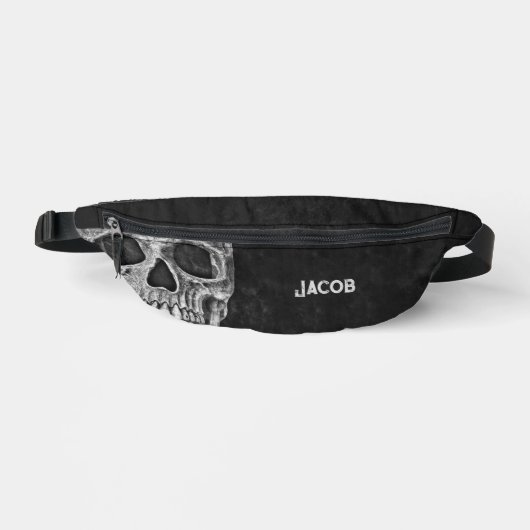 Gothic Cool Black and White Skull Bauchtasche (Vorderseite)