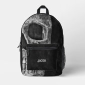 Gothic Cool Black and White Skull Bedruckter Rucksack (Vorderseite)