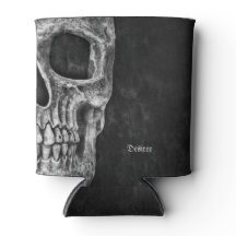 Gothic Cool Half Skull Kopf Schwarz-Weiß-Grunge
