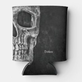 Gothic Cool Half Skull Kopf Schwarz-Weiß-Grunge Dosenkühler