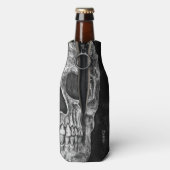 Gothic Cool Half Skull Kopf Schwarz-Weiß-Grunge Flaschenkühler (Flasche Rückseite)