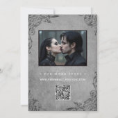 Gothic Coquette Burgundy Bow Photo Save The Date (Rückseite)