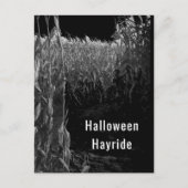 Gothic Cornfield Halloween Hayride Party Einladungspostkarte (Vorderseite)