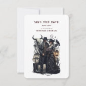 Gothic Couple Dark Western Save The Date (Vorderseite)