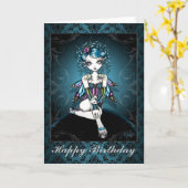 Gothic Couture Swallow Fairy Card Karte (Gelbe Blume)