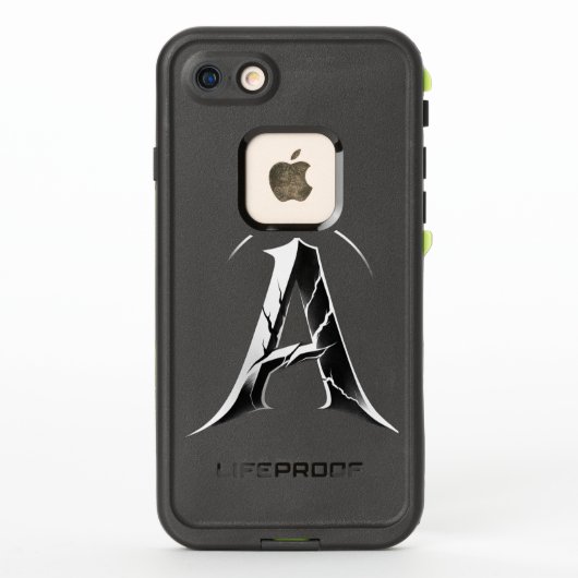 Gothic Cracked Initial A Phone Case - Dark Minimal (Rückseite)