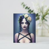 Gothic Cracked Porcelain Beauty Postkarte (Stehend Vorderseite)