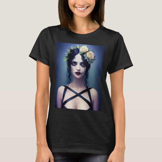 Gothic Cracked Porcelain Beauty T-Shirt (Vorderseite)