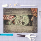 Gothic Creepy Green Skull Head Seidenpapier (Handwerk)
