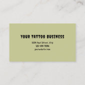 Gothic Creepy Green Skull Head Tattoo Shop Visitenkarte (Rückseite)