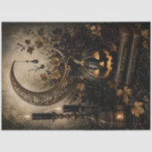 Gothic Crescent Moon Jack O Lantern Halloween Kuns Seidenpapier (Vorderseite)