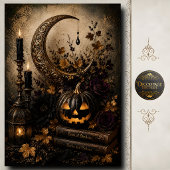 Gothic Crescent Moon Jack O Lantern Halloween Kuns Seidenpapier
