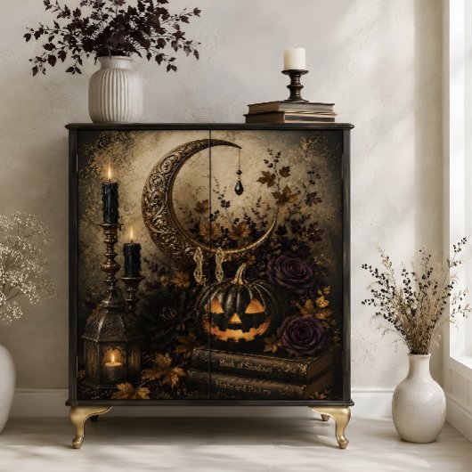 Gothic Crescent Moon Jack O Lantern Halloween Kuns Seidenpapier