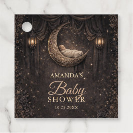 Gothic Crescent Moon Stars Baby Shower Geschenkanhänger