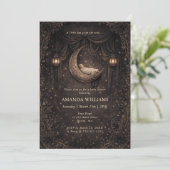 Gothic Crescent Moon Stars Baby Shower Invitation (Stehend Vorderseite)