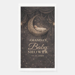 Gothic Crescent Moon Stars Baby Shower Serviette