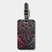 Gothic Crimson Rose Gepäcktag Gepäckanhänger (Vorderseite vertikal)