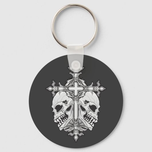 Gothic Cross and Skulls Schlüsselanhänger (Vorderseite)