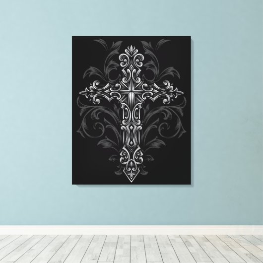 Gothic Cross Leinwanddruck (Insitu (Holzboden))