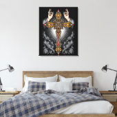 Gothic Cross mit den Händen Leinwanddruck (Insitu (Schlafzimmer))