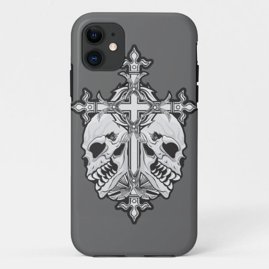 Gothic Cross mit Skulls Case-Mate iPhone Hülle (Rückseite)