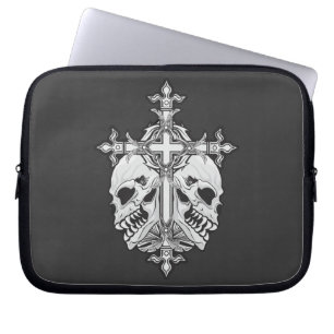 Gothic Cross mit Skulls Laptopschutzhülle