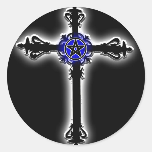 Gothic Cross Runder Aufkleber (Vorderseite)