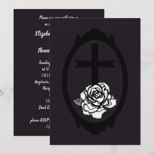 Gothic Cross und Rose Cameo Hochzeitseinladungen Einladung